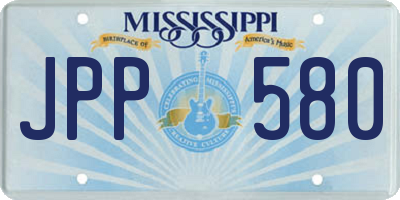 MS license plate JPP580