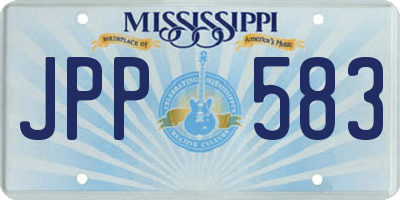 MS license plate JPP583