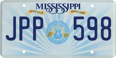 MS license plate JPP598