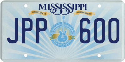 MS license plate JPP600