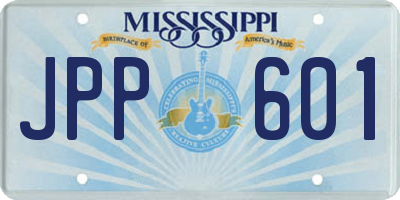 MS license plate JPP601