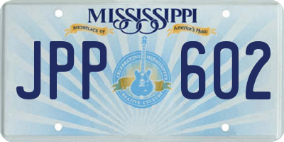 MS license plate JPP602