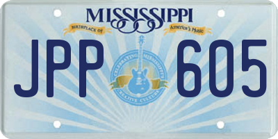 MS license plate JPP605