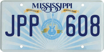 MS license plate JPP608