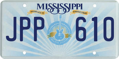 MS license plate JPP610
