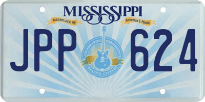MS license plate JPP624