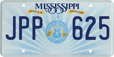 MS license plate JPP625