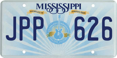 MS license plate JPP626