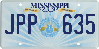 MS license plate JPP635