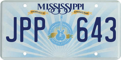 MS license plate JPP643