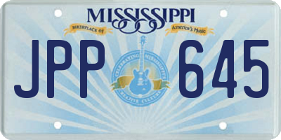 MS license plate JPP645