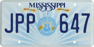 MS license plate JPP647