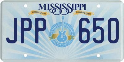 MS license plate JPP650