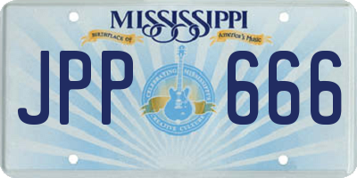 MS license plate JPP666