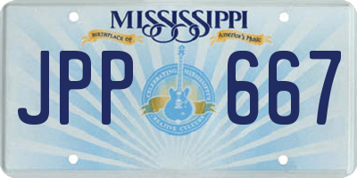 MS license plate JPP667