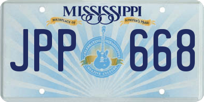 MS license plate JPP668