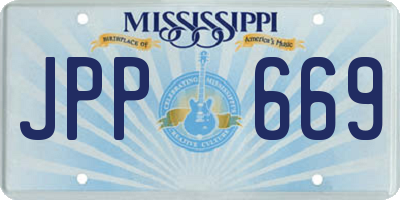 MS license plate JPP669