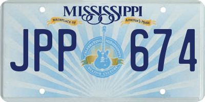 MS license plate JPP674