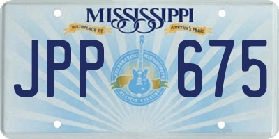 MS license plate JPP675