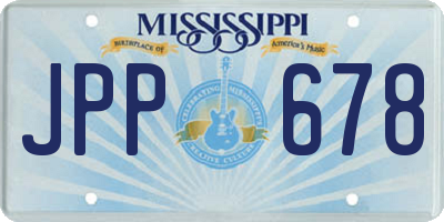 MS license plate JPP678