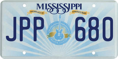 MS license plate JPP680