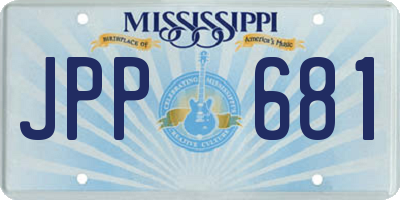 MS license plate JPP681