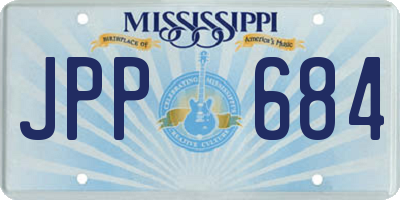 MS license plate JPP684
