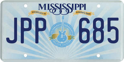 MS license plate JPP685