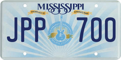 MS license plate JPP700