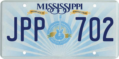 MS license plate JPP702