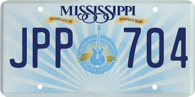 MS license plate JPP704