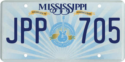 MS license plate JPP705