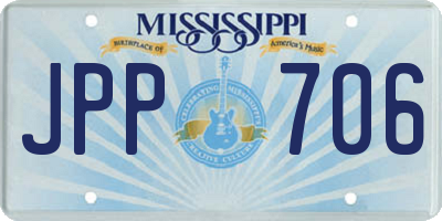 MS license plate JPP706