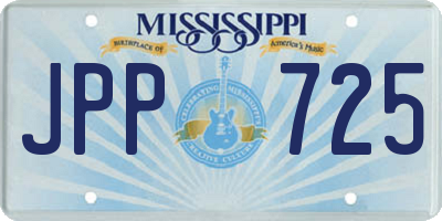 MS license plate JPP725
