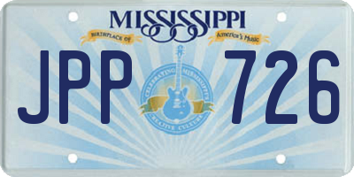 MS license plate JPP726