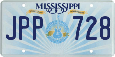 MS license plate JPP728