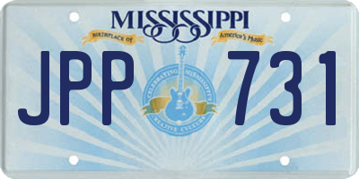 MS license plate JPP731