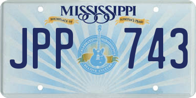 MS license plate JPP743