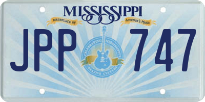 MS license plate JPP747