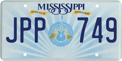 MS license plate JPP749