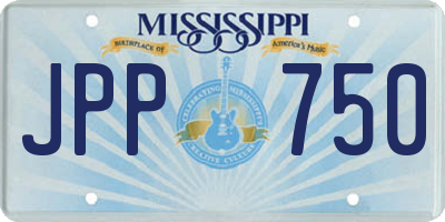 MS license plate JPP750