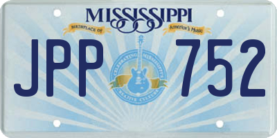 MS license plate JPP752