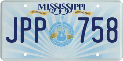 MS license plate JPP758