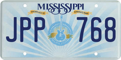 MS license plate JPP768