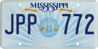 MS license plate JPP772