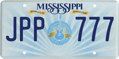MS license plate JPP777