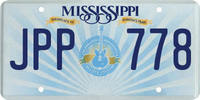 MS license plate JPP778