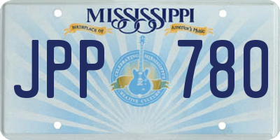 MS license plate JPP780