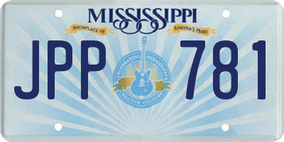 MS license plate JPP781