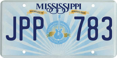 MS license plate JPP783